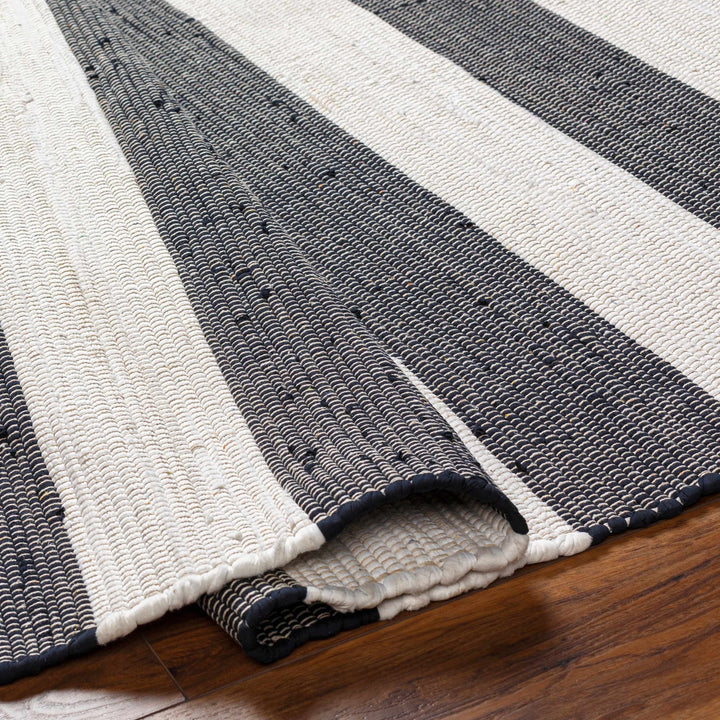 Moby Modern Stripes Charcoal And White Area Rug - The Rug Decor
