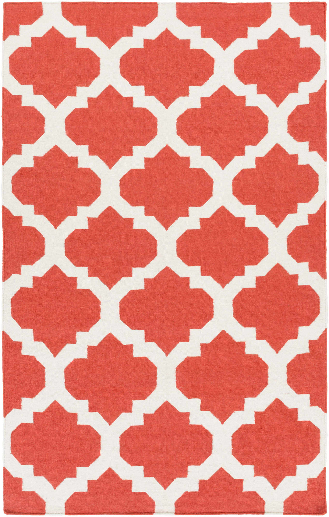 Moccasin Modern Geometrical Design Rust And Ivory Hand Woven Area Rug