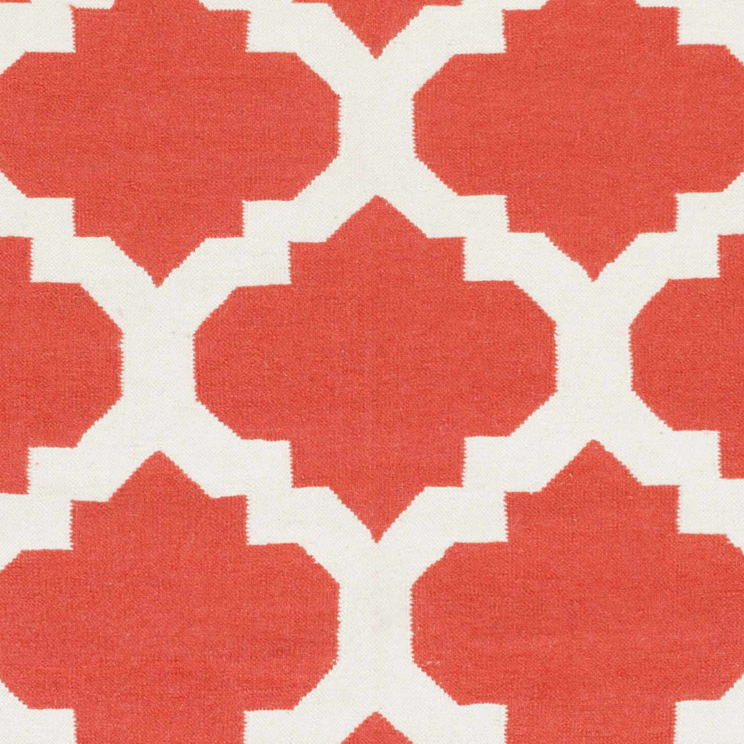 Moccasin Modern Geometrical Design Rust And Ivory Hand Woven Area Rug