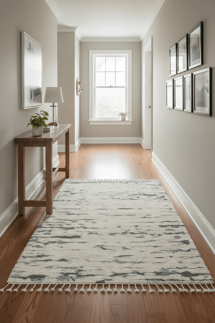 Modern Abstract Beige and Gray Hand Knotted Moroccan Style Plush Pile 5x8 wool Rug - The Rug Decor