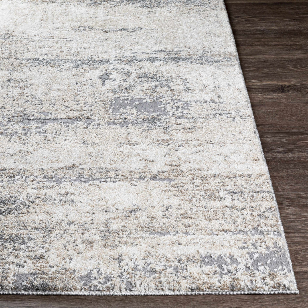 Modern Abstract Beige, Ivory and Gray High low texture Area Rug - The Rug Decor