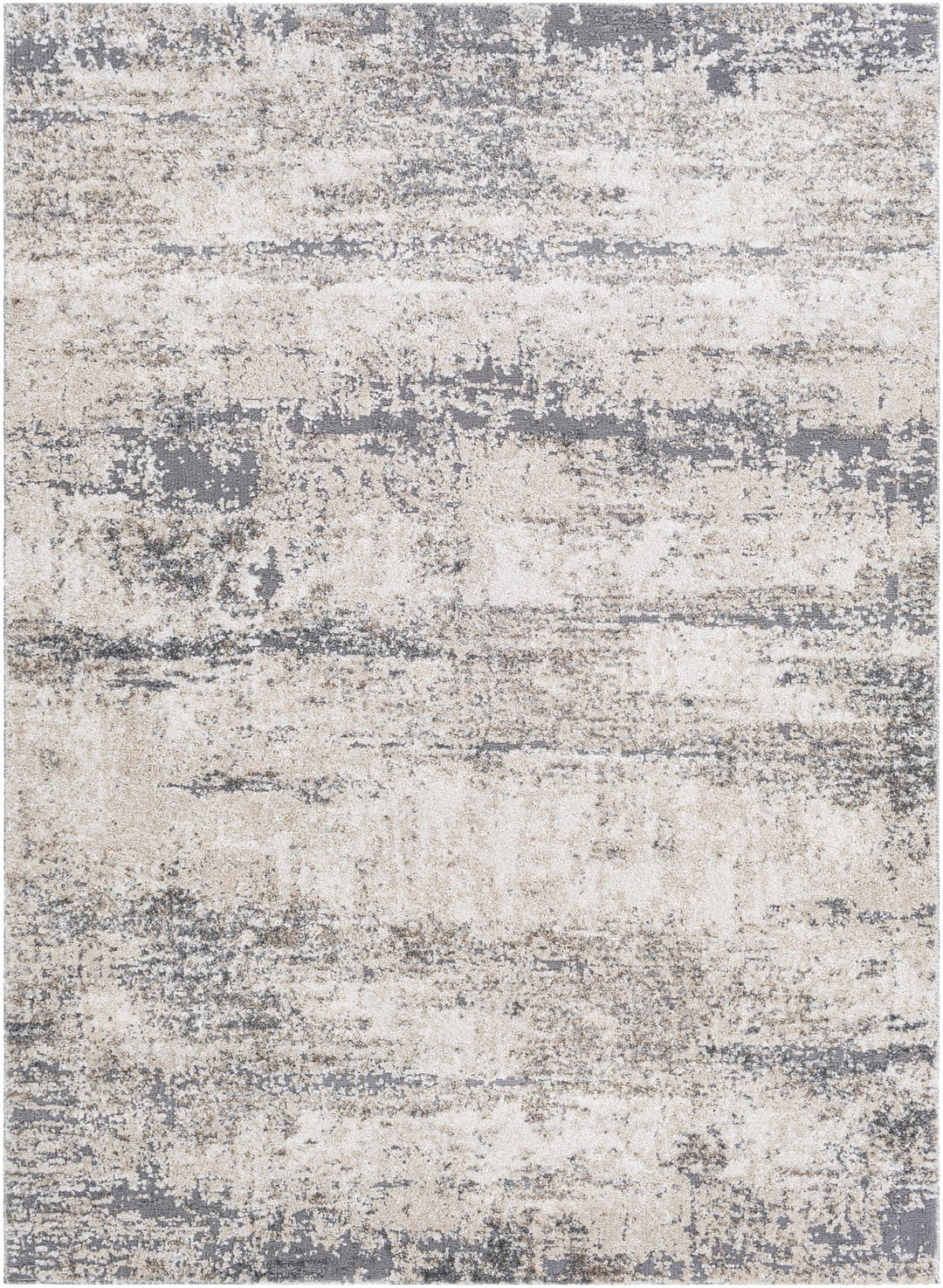 Modern Abstract Beige, Ivory and Gray High low texture Area Rug - The Rug Decor