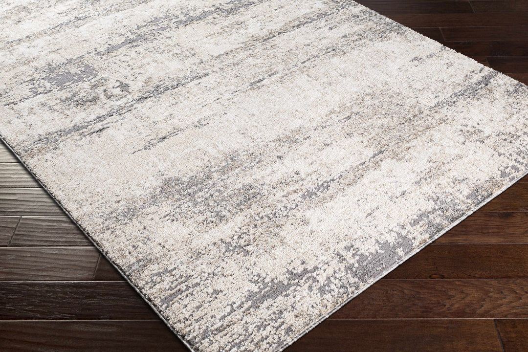 Modern Abstract Beige, Ivory and Gray High low texture Area Rug - The Rug Decor