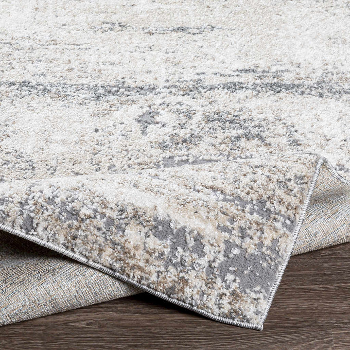 Modern Abstract Beige, Ivory and Gray High low texture Area Rug - The Rug Decor
