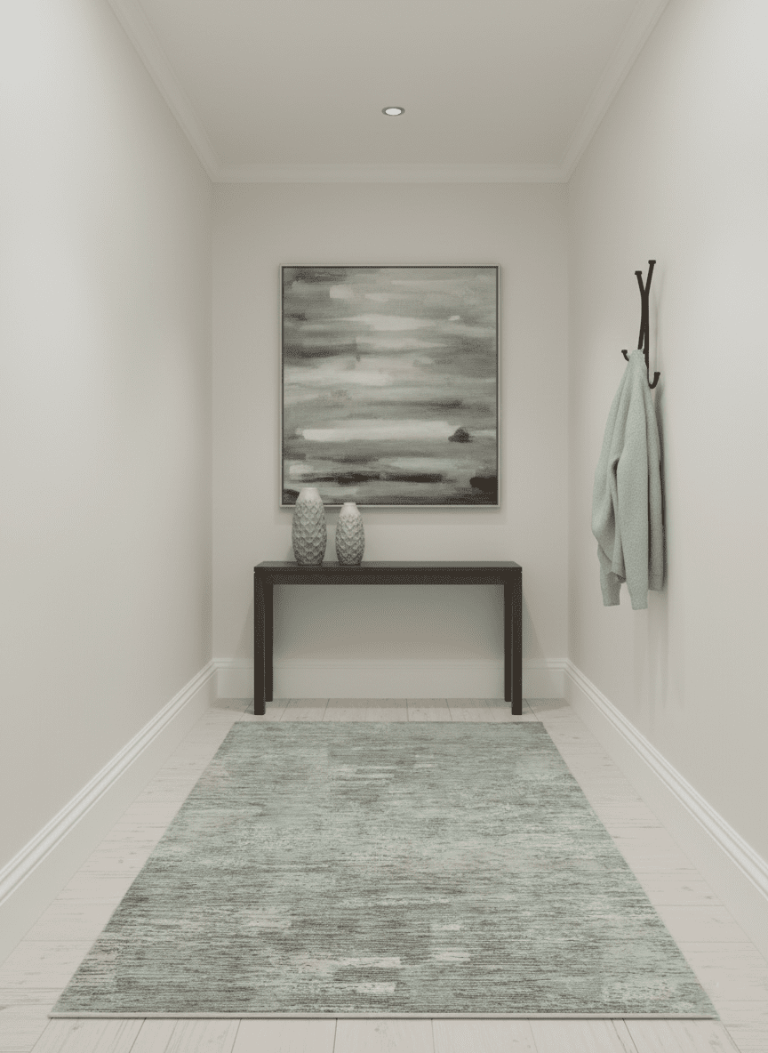 Modern Abstract Beige, silver, Gray and Charcoal 5x8 Hand loom Viscose Area Rug - The Rug Decor