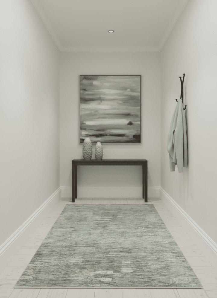 Modern Abstract Beige, silver, Gray and Charcoal 5x8 Hand loom Viscose Area Rug - The Rug Decor