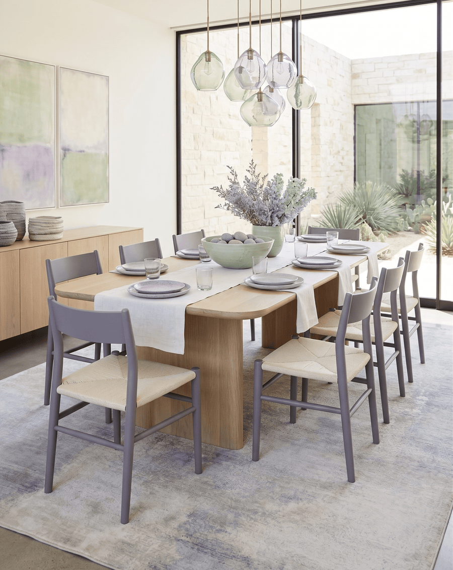 Modern Abstract Blue And Ivory Hand Knotted Bamboo Silk Area Rug - The Rug Decor