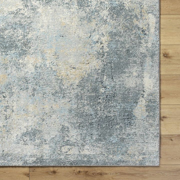Modern Abstract Design Beige And Blue Machine Woven Rug - The Rug Decor