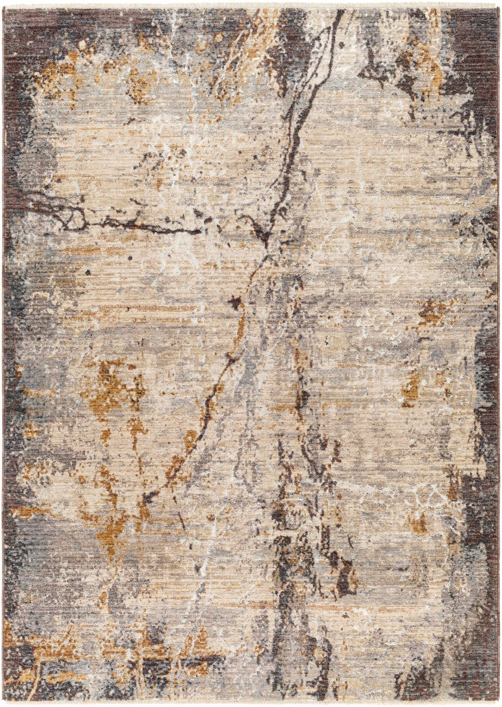 Modern Abstract Design Beige And gray Machine Woven Rug - The Rug Decor