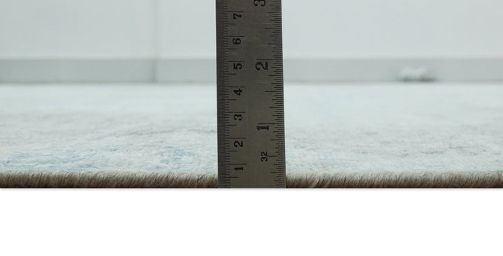 Modern Abstract Design Blue And Gray 8x10 Hand Knotted Bamboo Silk Area Rug - The Rug Decor