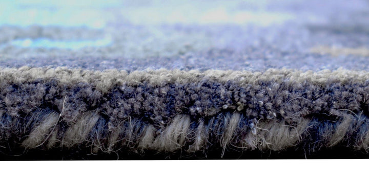 Modern Abstract Design Blue and Gray Hand Tufted Wool Area Rug - The Rug Decor
