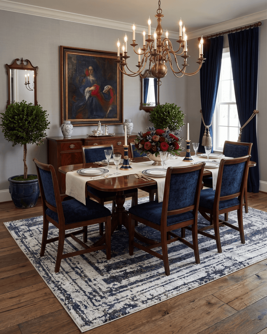 Modern Abstract Design Blue Hand Knotted 8x10 Wool Area Rug - The Rug Decor