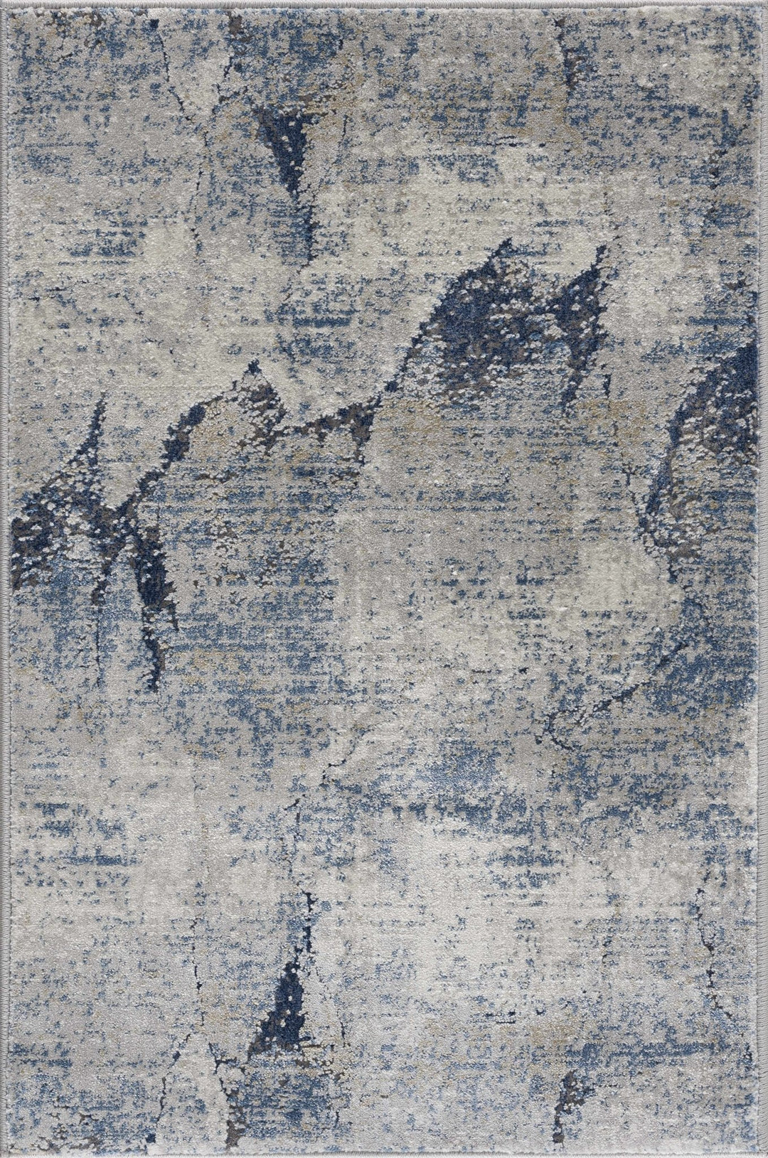 Modern Abstract Design Blue Machine Woven Rug - The Rug Decor