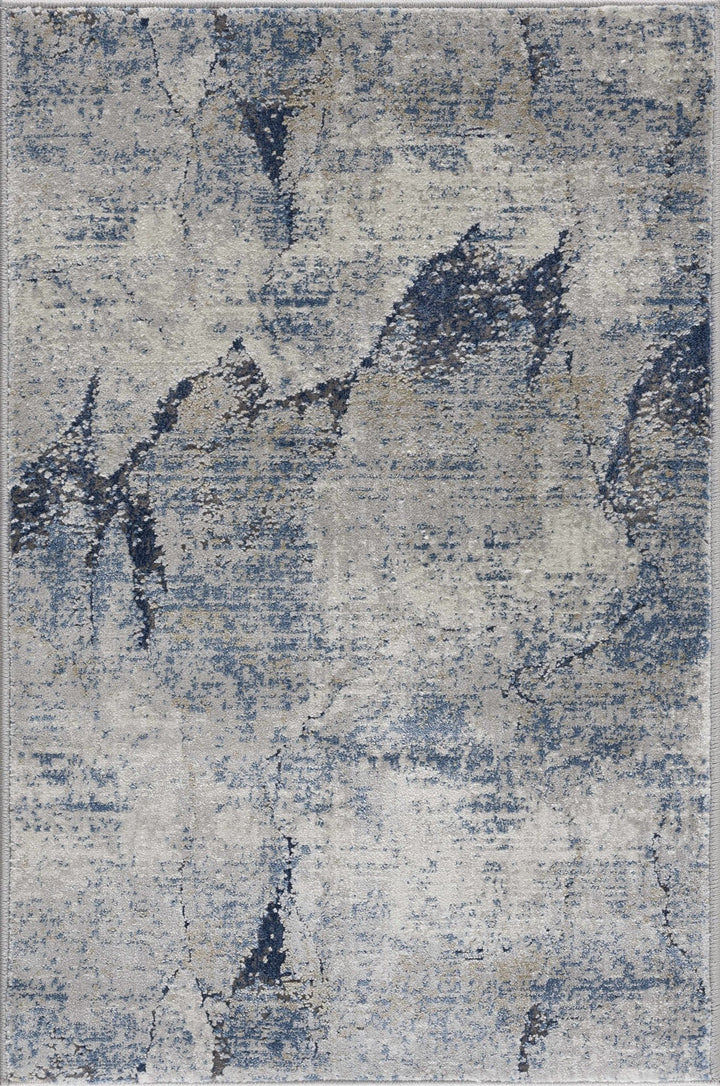 Modern Abstract Design Blue Machine Woven Rug - The Rug Decor