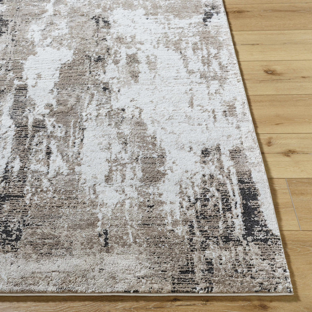 Modern Abstract Design Brown Machine Woven Area Rug - The Rug Decor