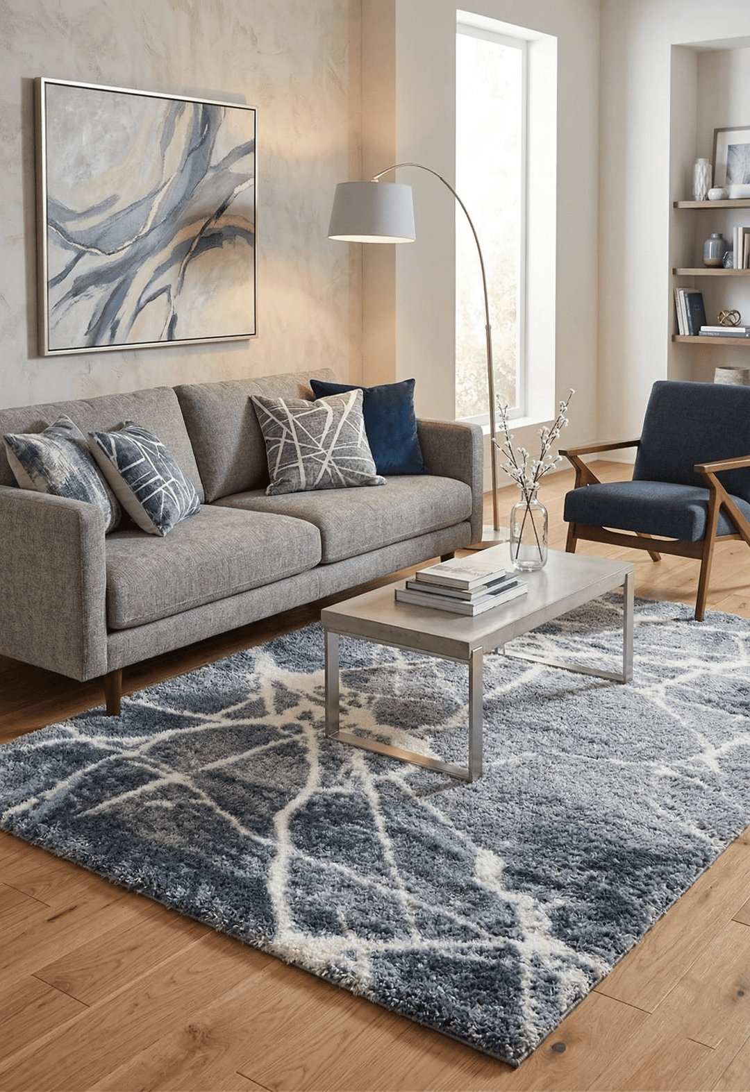 Modern Abstract Design Gray 5x7 Rug - The Rug Decor