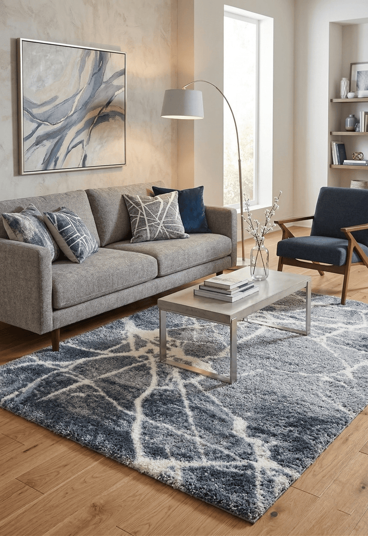 Modern Abstract Design Gray 5x7 Rug - The Rug Decor