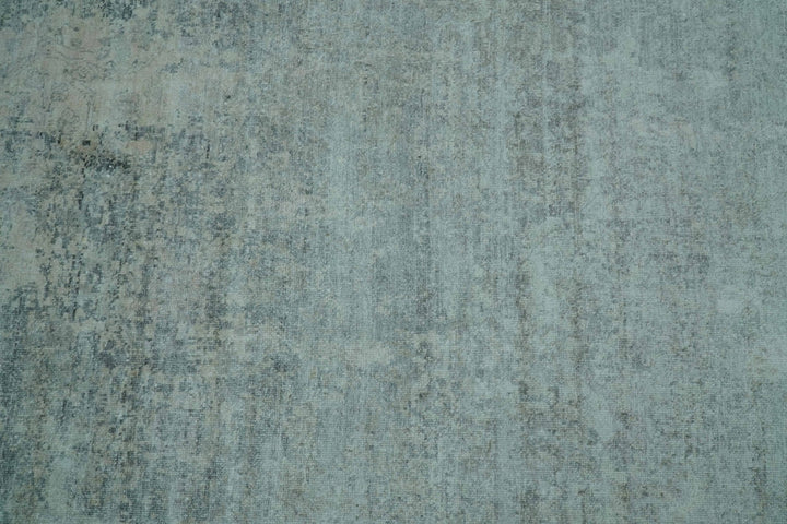 Modern Abstract Design Gray 8x10 Hand Knotted Art Silk Rug - The Rug Decor