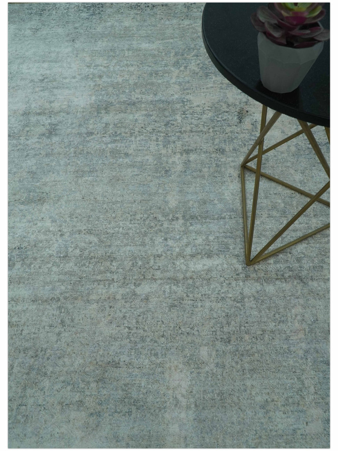 Modern Abstract Design Gray 8x10 Hand Knotted Art Silk Rug - The Rug Decor