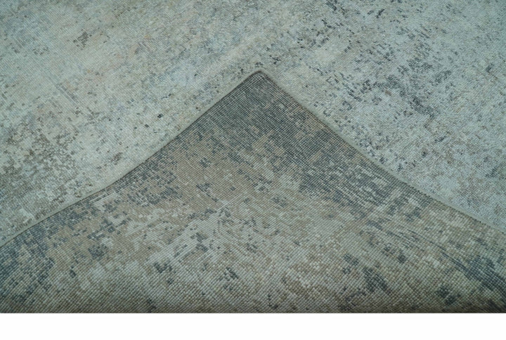 Modern Abstract Design Gray 8x10 Hand Knotted Art Silk Rug - The Rug Decor