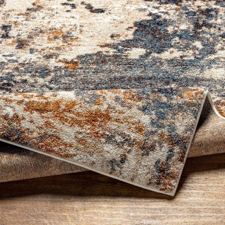 Modern Abstract Design Gray And Brown Machine Woven Rug - The Rug Decor