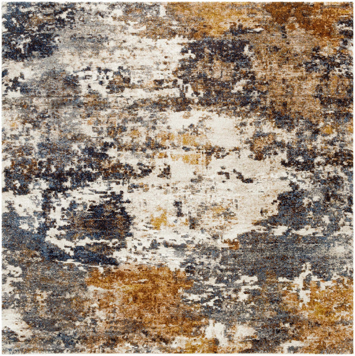 Modern Abstract Design Gray And Brown Machine Woven Rug - The Rug Decor