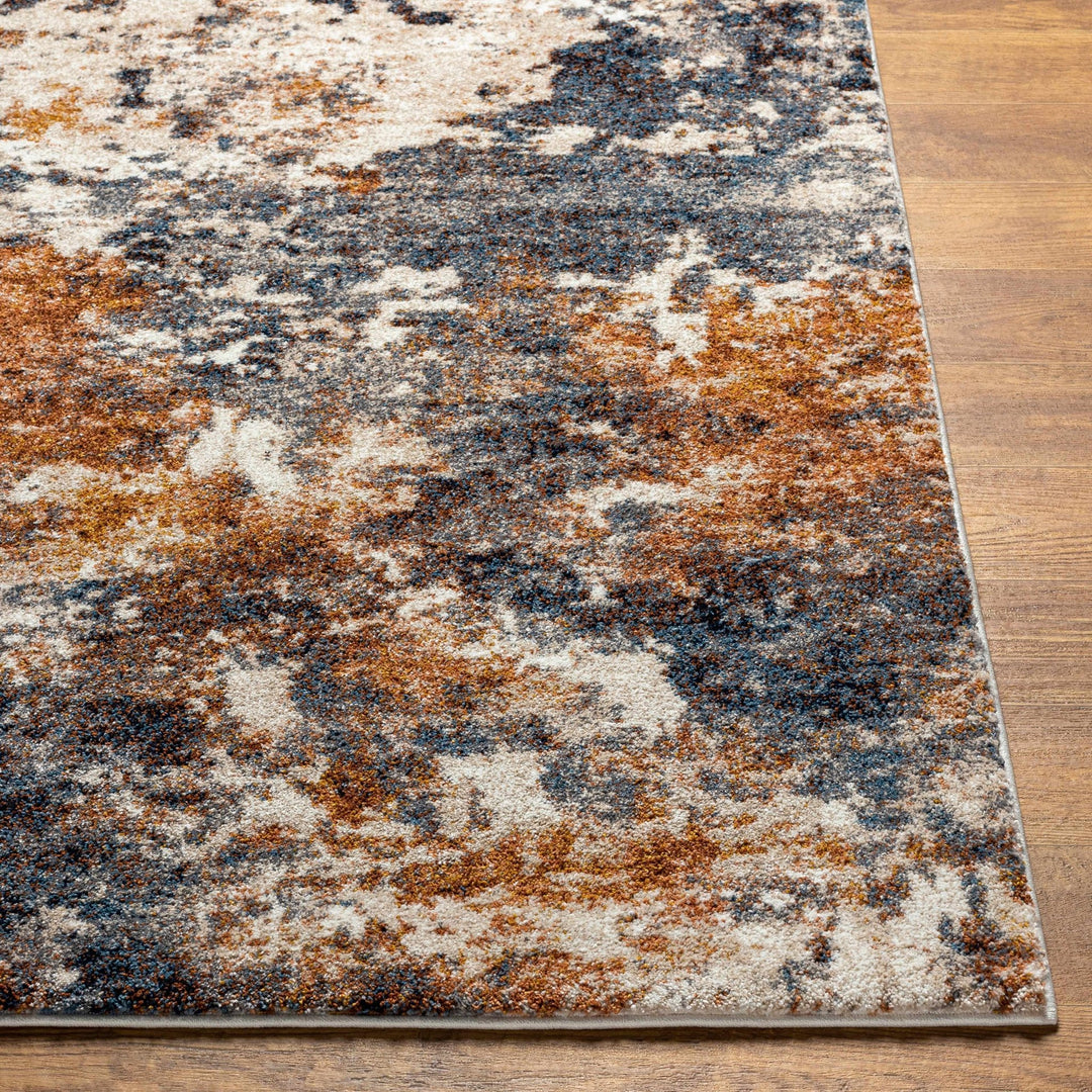 Modern Abstract Design Gray And Brown Machine Woven Rug - The Rug Decor