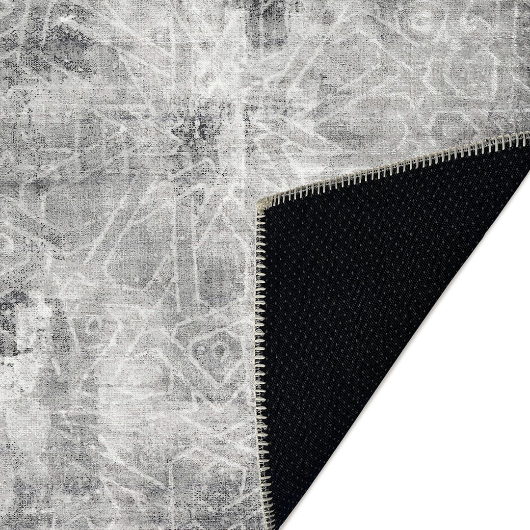 Modern Abstract Design Gray Machine Washable Cotton Rug - The Rug Decor