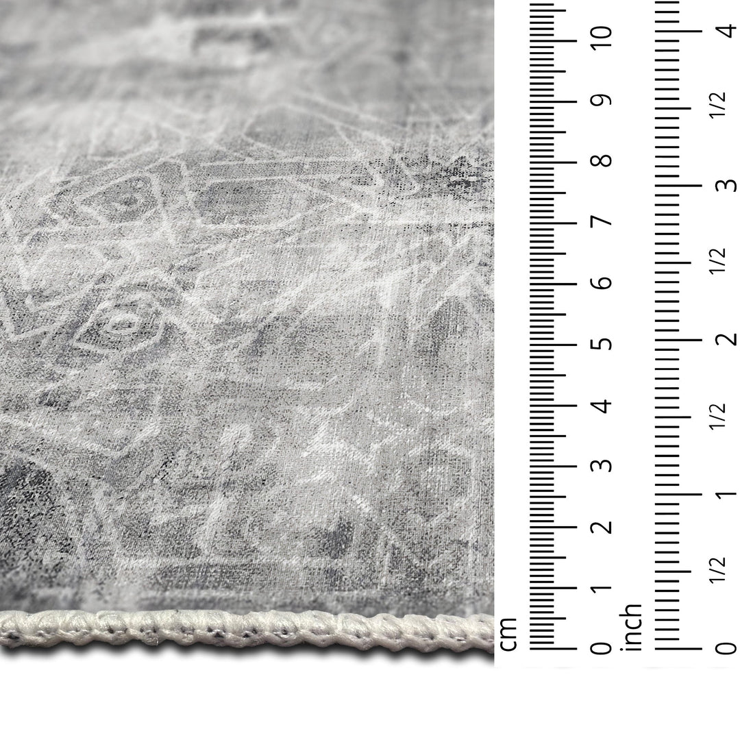 Modern Abstract Design Gray Machine Washable Cotton Rug - The Rug Decor