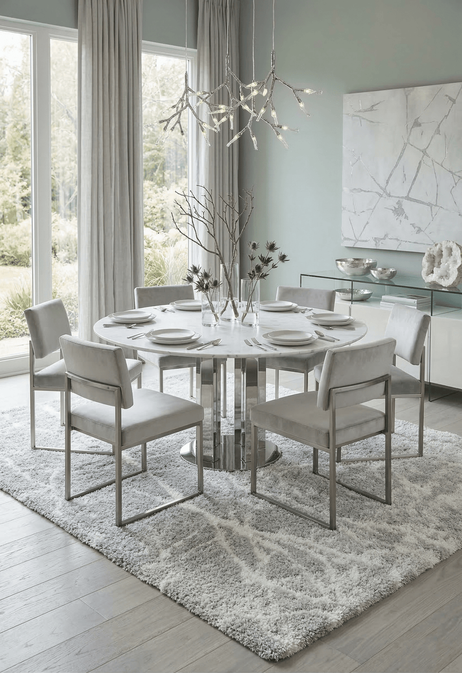 Modern Abstract Design Silver 5x7 Viscose Rug - The Rug Decor