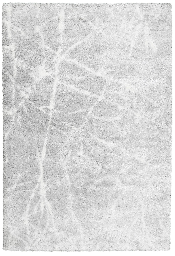 Modern Abstract Design Silver 5x7 Viscose Rug - The Rug Decor