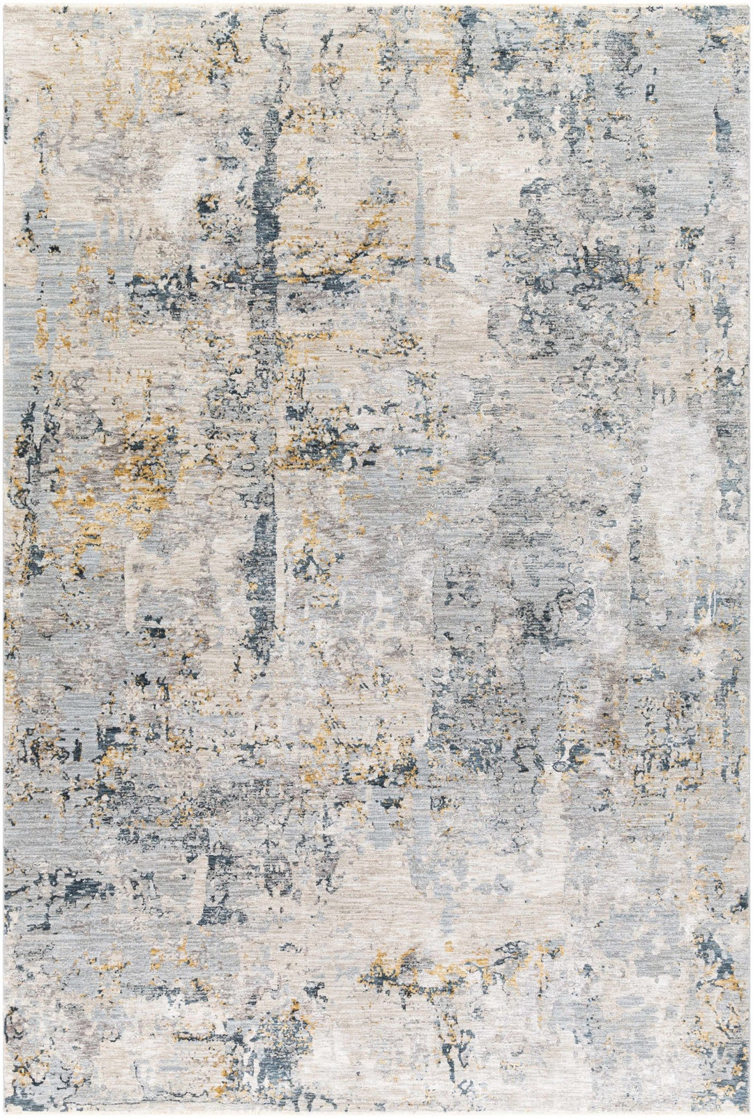 Modern Abstract Gray And Ivory Machine Woven Rug - The Rug Decor