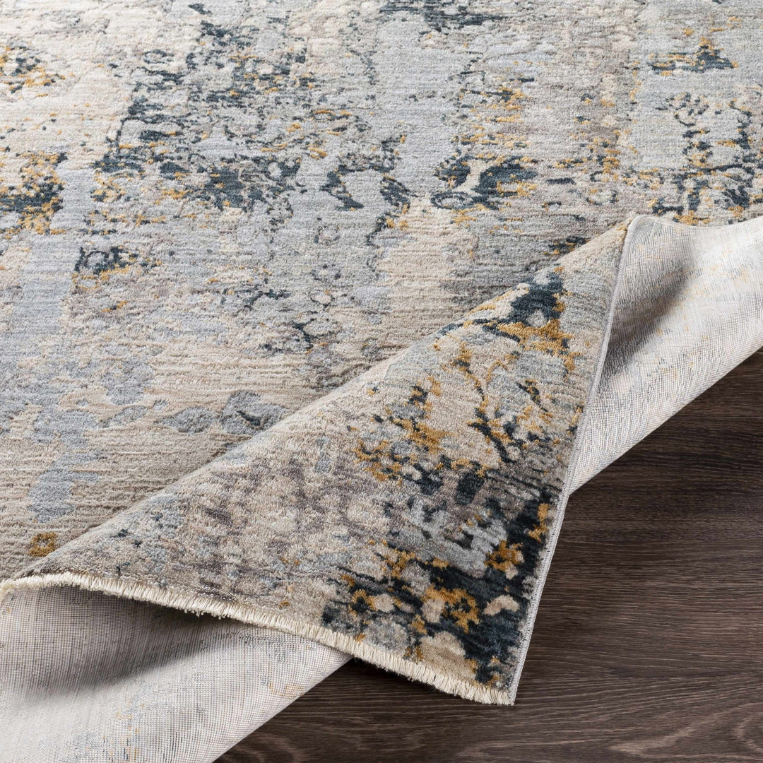 Senter Ivory Machine Rug Modern Abstract Gray And Ivory Machine Woven Rug – The Rug Decor