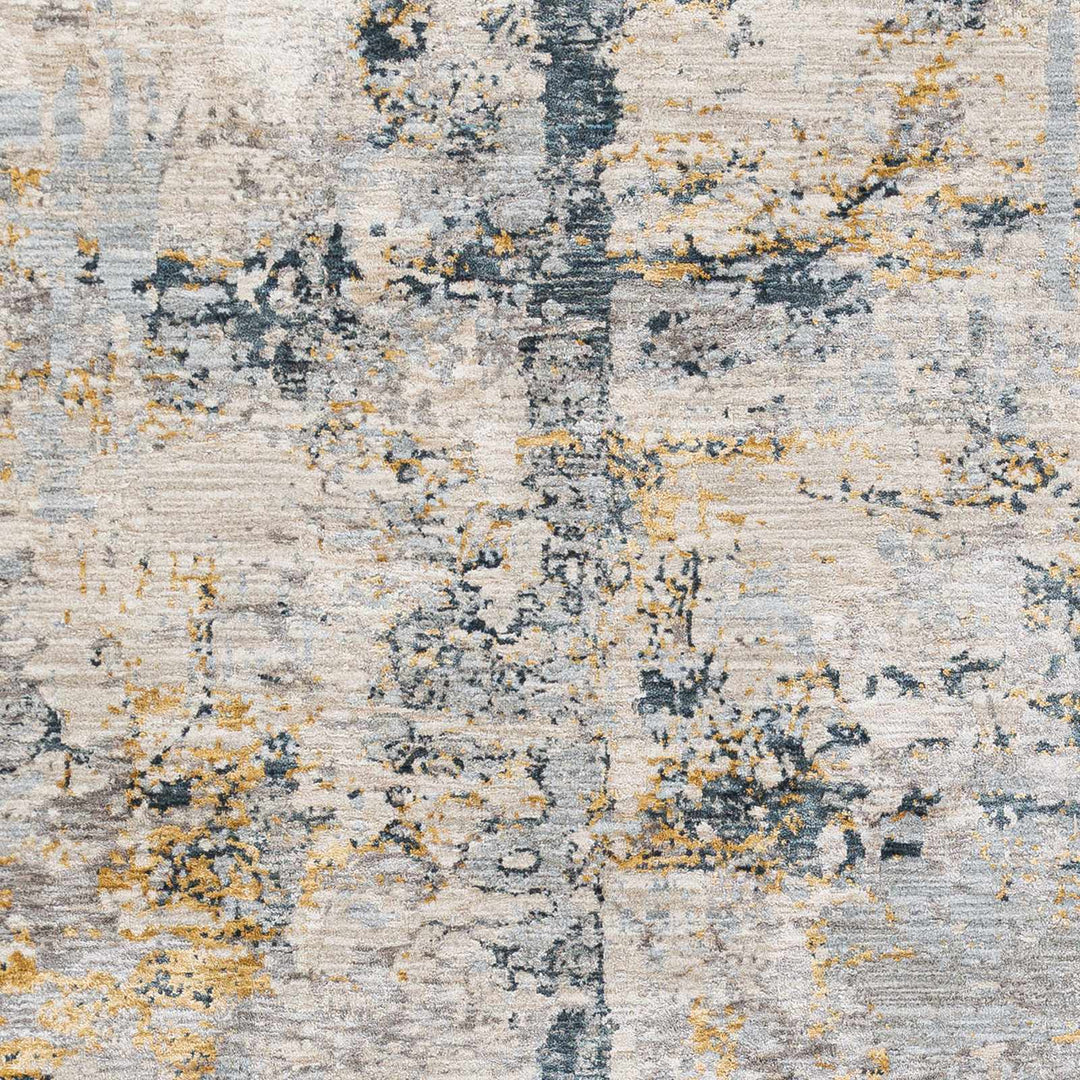 Modern Abstract Gray And Ivory Machine Woven Rug - The Rug Decor
