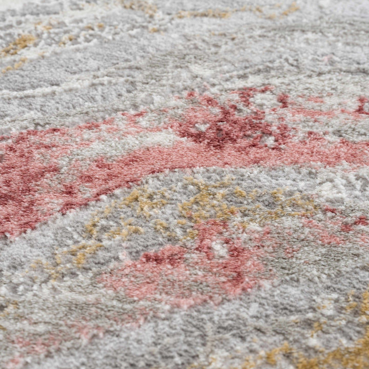 Modern Abstract Gray, Ivory and Maroon Multi Size Area Rug - The Rug Decor