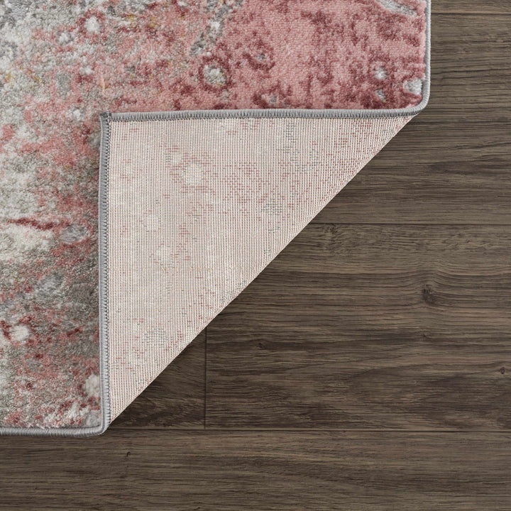Modern Abstract Gray, Ivory and Maroon Multi Size Area Rug - The Rug Decor