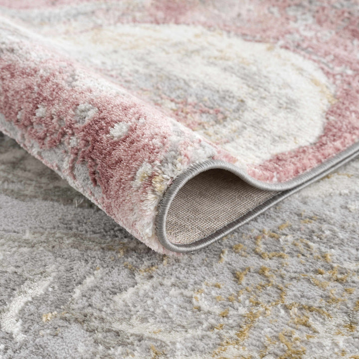 Modern Abstract Gray, Ivory and Maroon Multi Size Area Rug - The Rug Decor