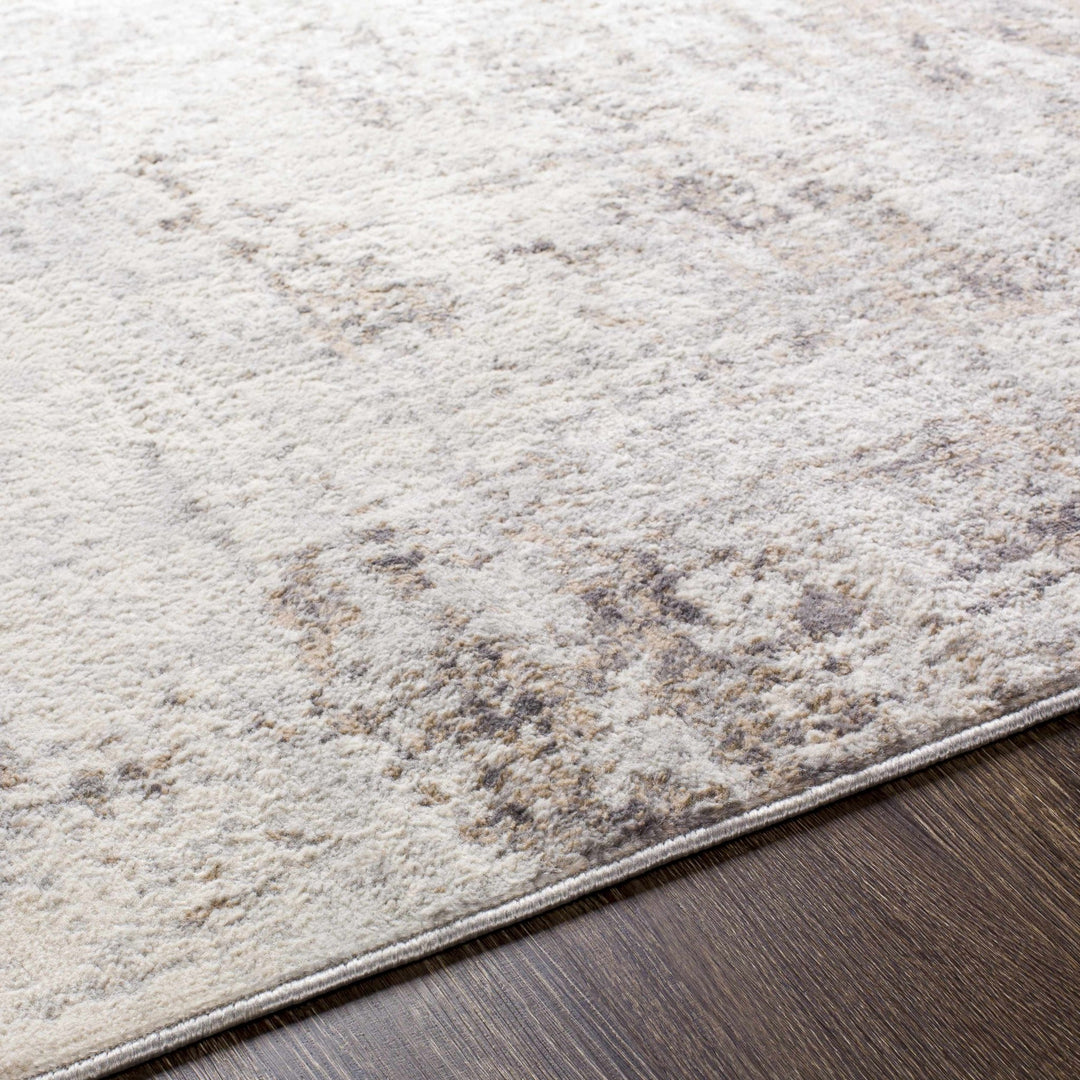 Modern Abstract Gray, Ivory and Peach Multi size Area Rug - The Rug Decor