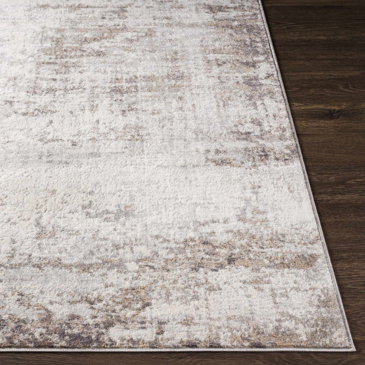 Modern Abstract Gray, Ivory and Peach Multi size Area Rug - The Rug Decor