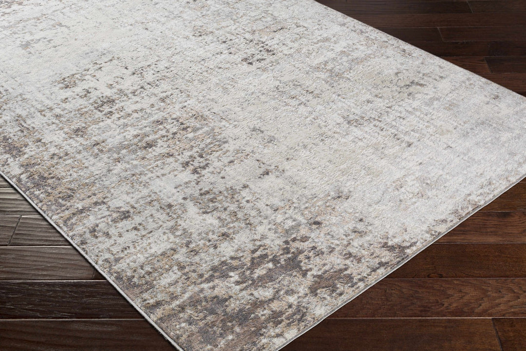 Modern Abstract Gray, Ivory and Peach Multi size Area Rug - The Rug Decor