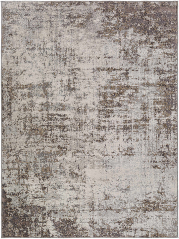 Modern Abstract Gray, Ivory and Peach Multi size Area Rug - The Rug Decor