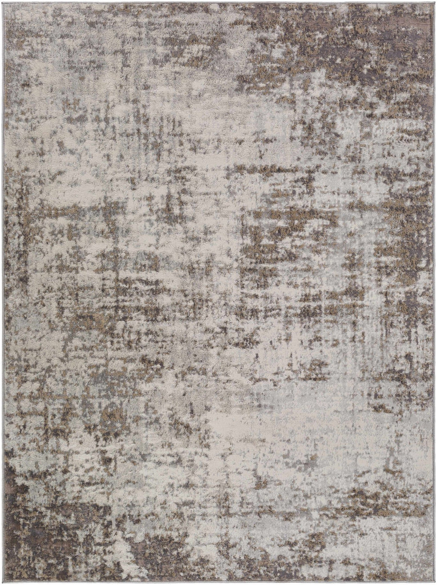 Modern Abstract Gray, Ivory and Peach Multi size Area Rug - The Rug Decor