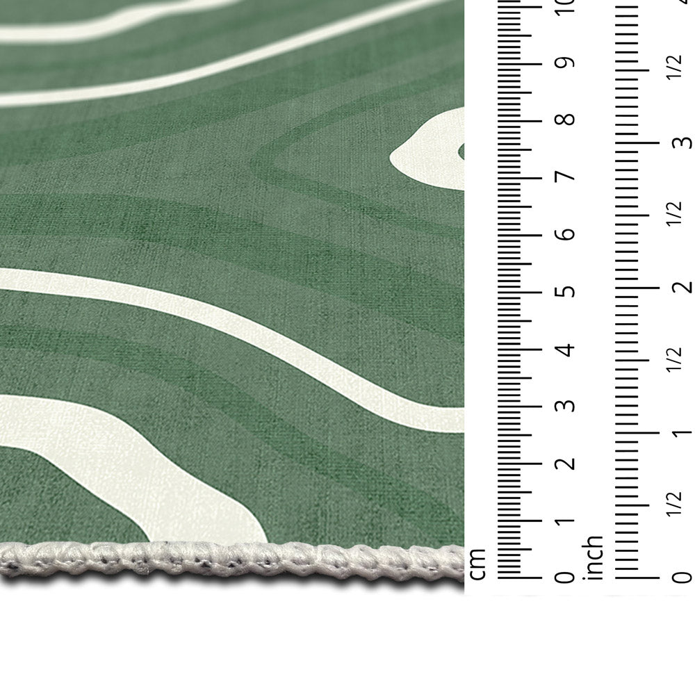 Modern Abstract Green Machine Washable Cotton Area Rug - The Rug Decor
