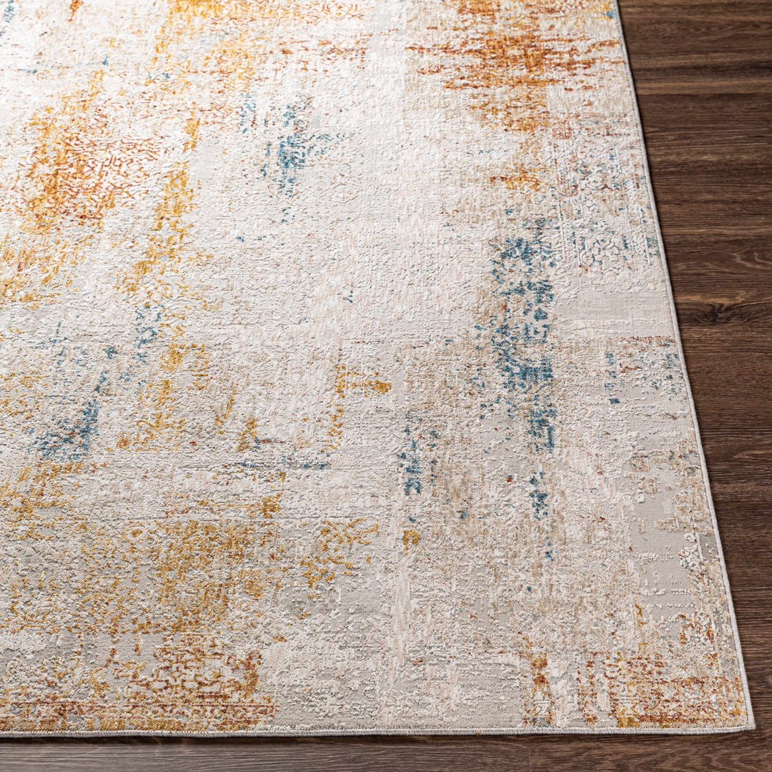 Modern Abstract Ivory And Beige Machine Woven Area Rug - The Rug Decor