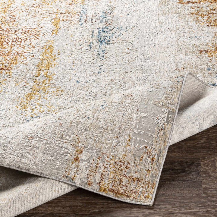 Senter Ivory Machine Rug Modern Abstract Ivory And Beige Machine Woven Area Rug – The Rug Decor