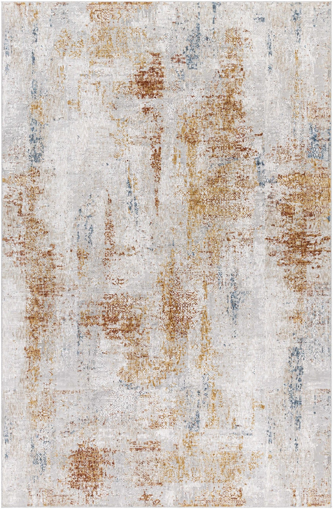 Modern Abstract Ivory And Beige Machine Woven Area Rug - The Rug Decor