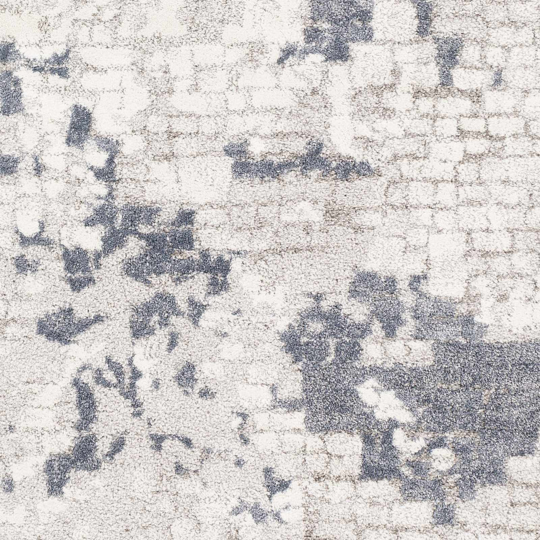 Modern Abstract Ivory and Charcoal Brick Design Multi Size Area Rug - The Rug Decor