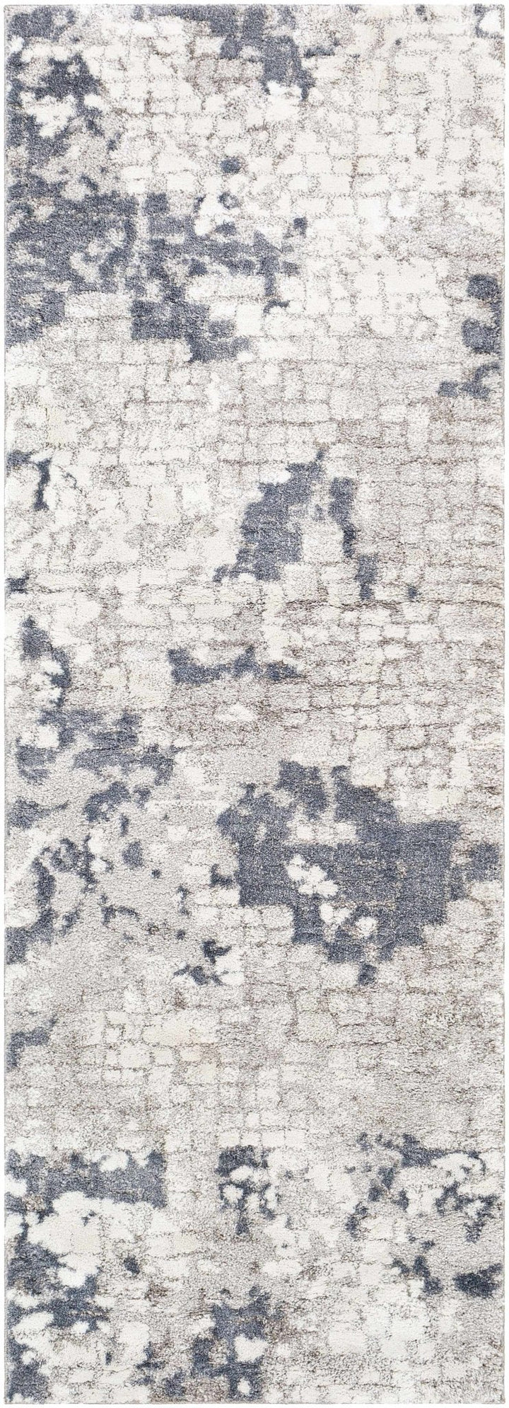 Modern Abstract Ivory and Charcoal Brick Design Multi Size Area Rug - The Rug Decor