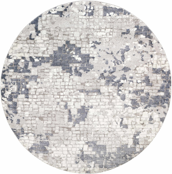 Modern Abstract Ivory and Charcoal Brick Design Multi Size Area Rug - The Rug Decor