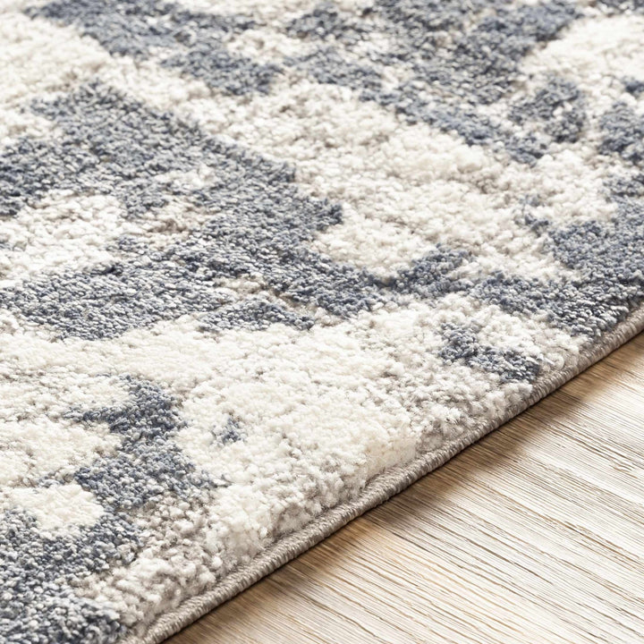 Modern Abstract Ivory and Charcoal Brick Design Multi Size Area Rug - The Rug Decor